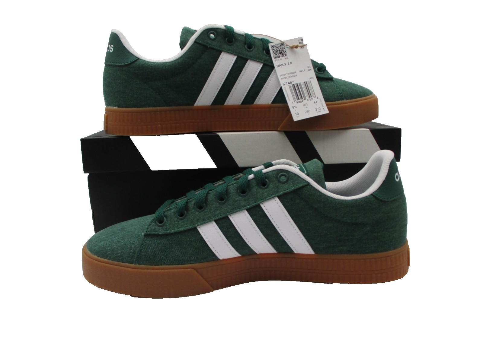 Adidas Daily 3.0 Men’s Sz 10 Green White Gum Casual Sneakers IF7487 Skate Shoes2