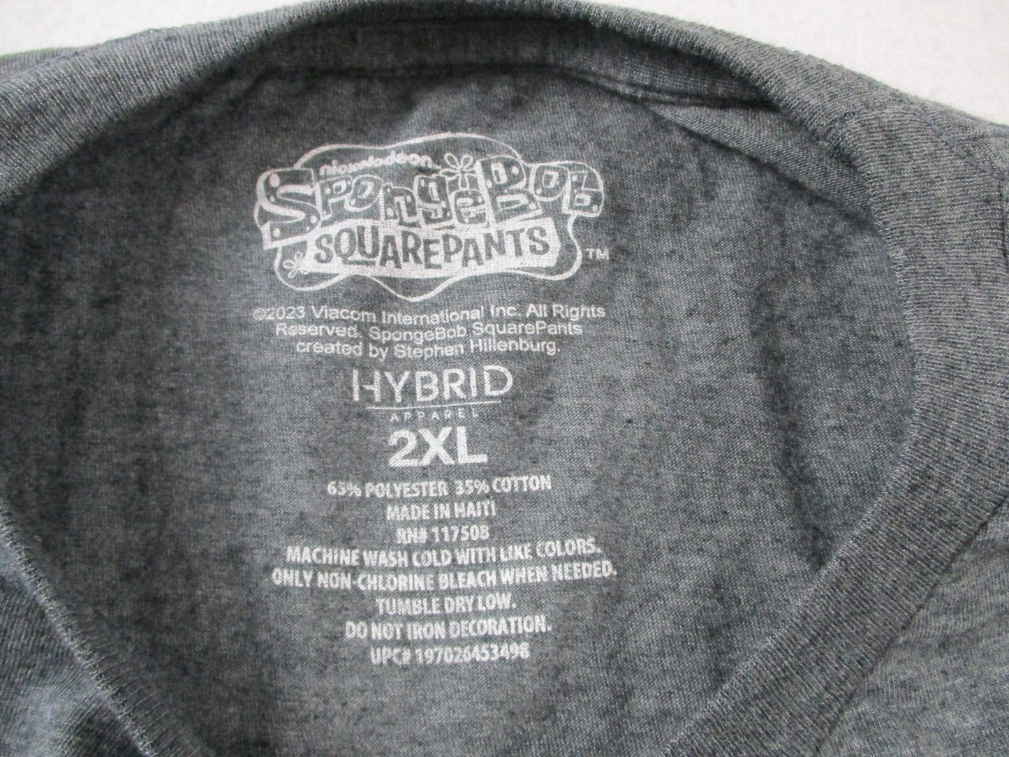 SpongeBob SquarePants Shirt Mens 2XL Gray Monday VS Friday Hybrid Apparel Funny2