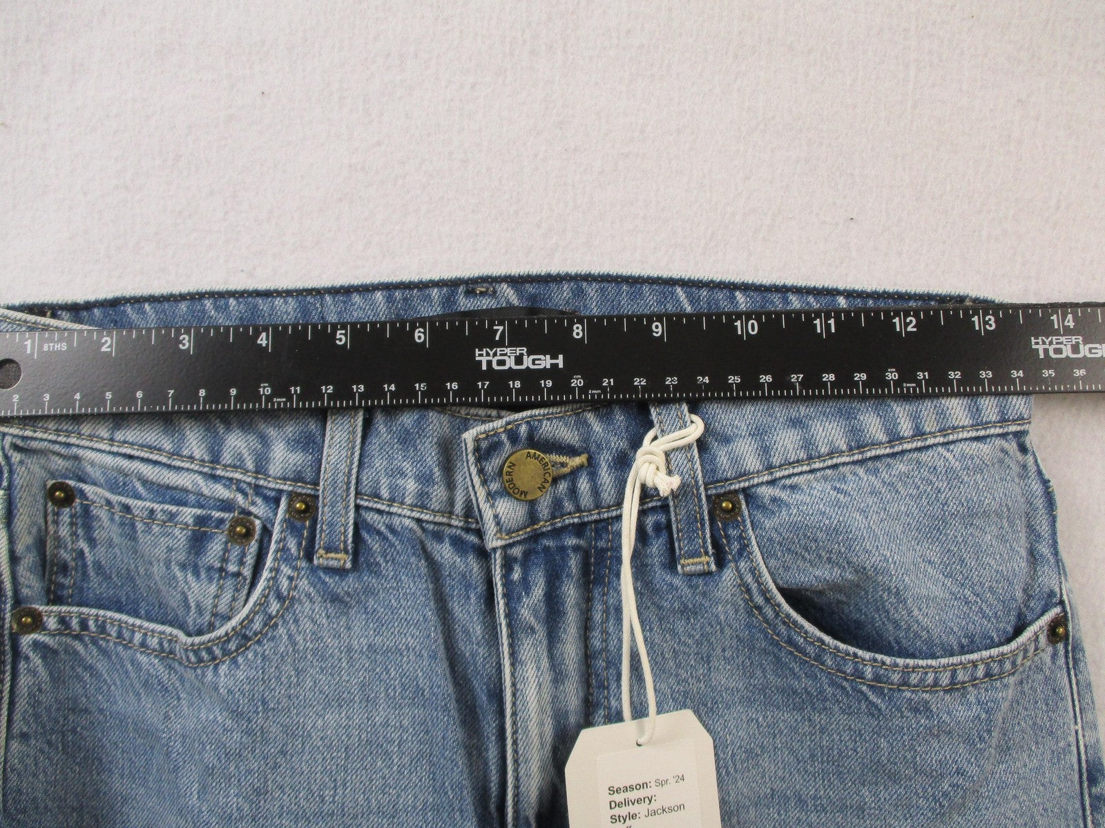 Modern American Jackson Cuff Jeans Womens 26 Smokey Blue High Rise Straight 14709