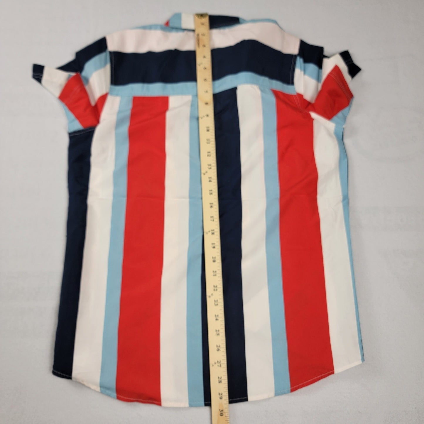 Men's Switch MultiStripe Short Sleeve Buttondown Red/White/Blue Sz S NWT