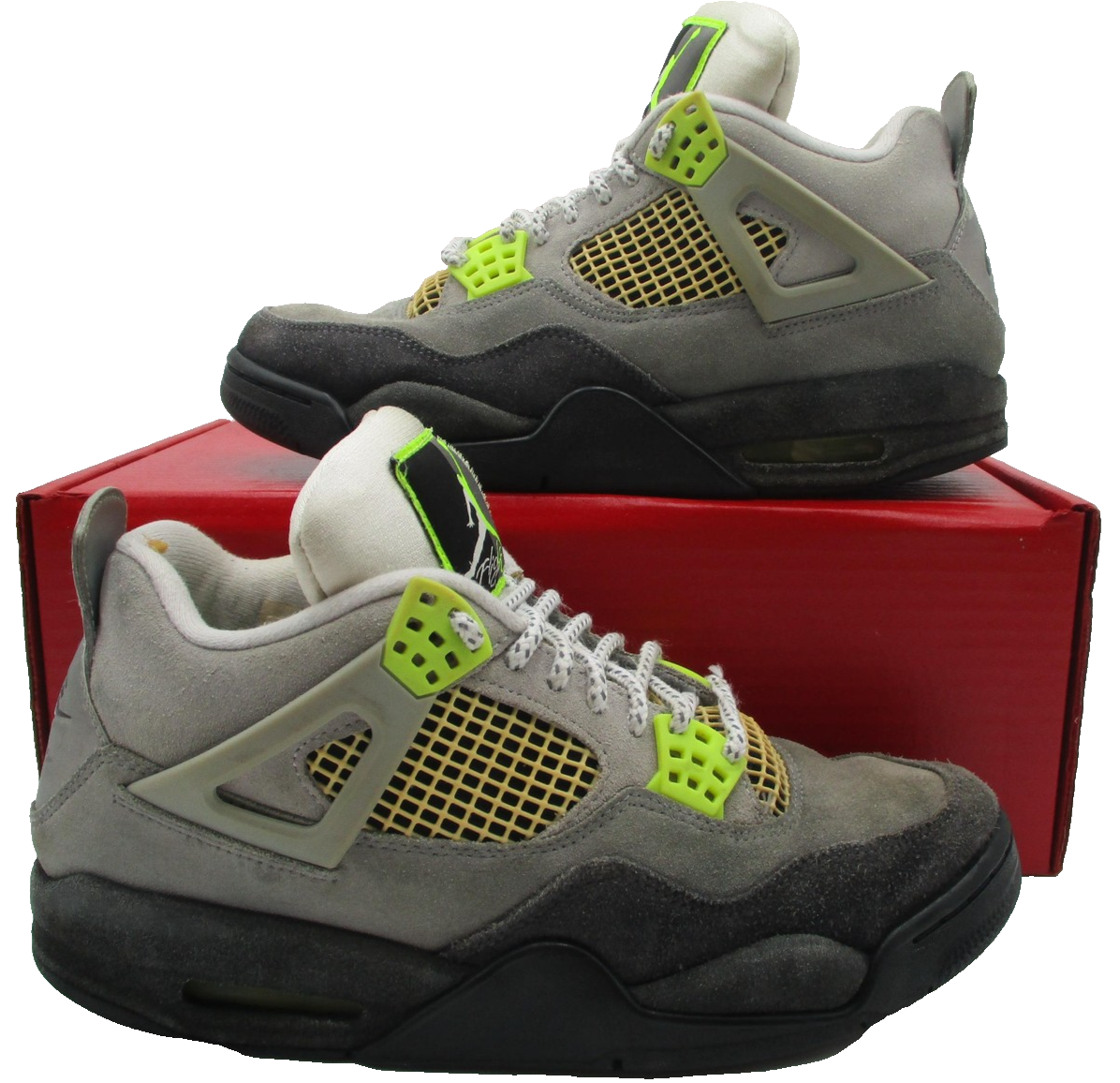 Jordan Air Jordan 4 Retro SE Shoes Mens Size 8 Gray Volt Neon 95 CT5342007 1U20