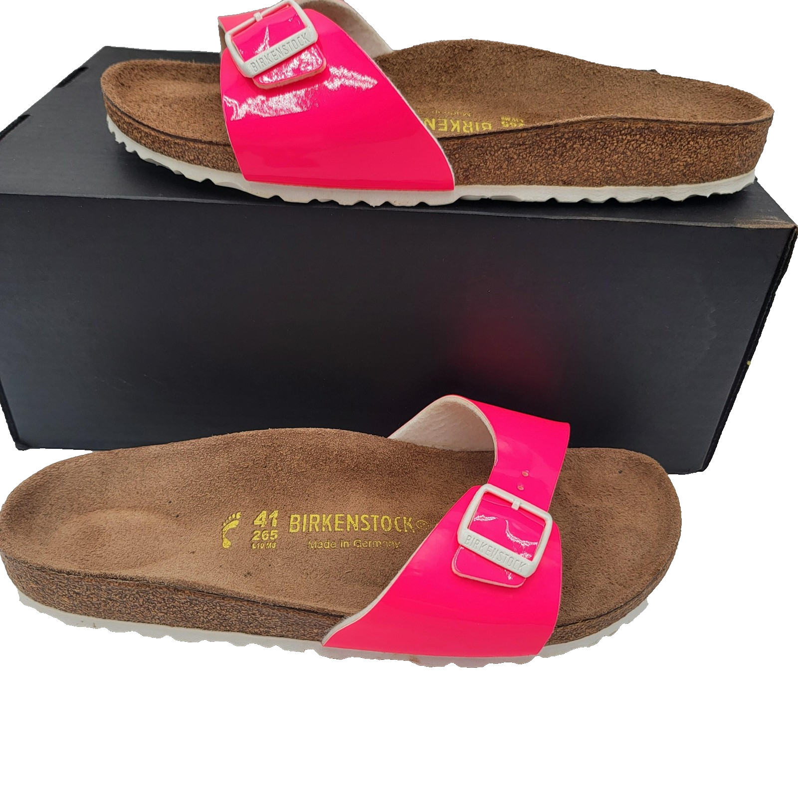 Birkenstock Madrid Shoes Womens Size 11 41 Pink Patent Slide Sandals