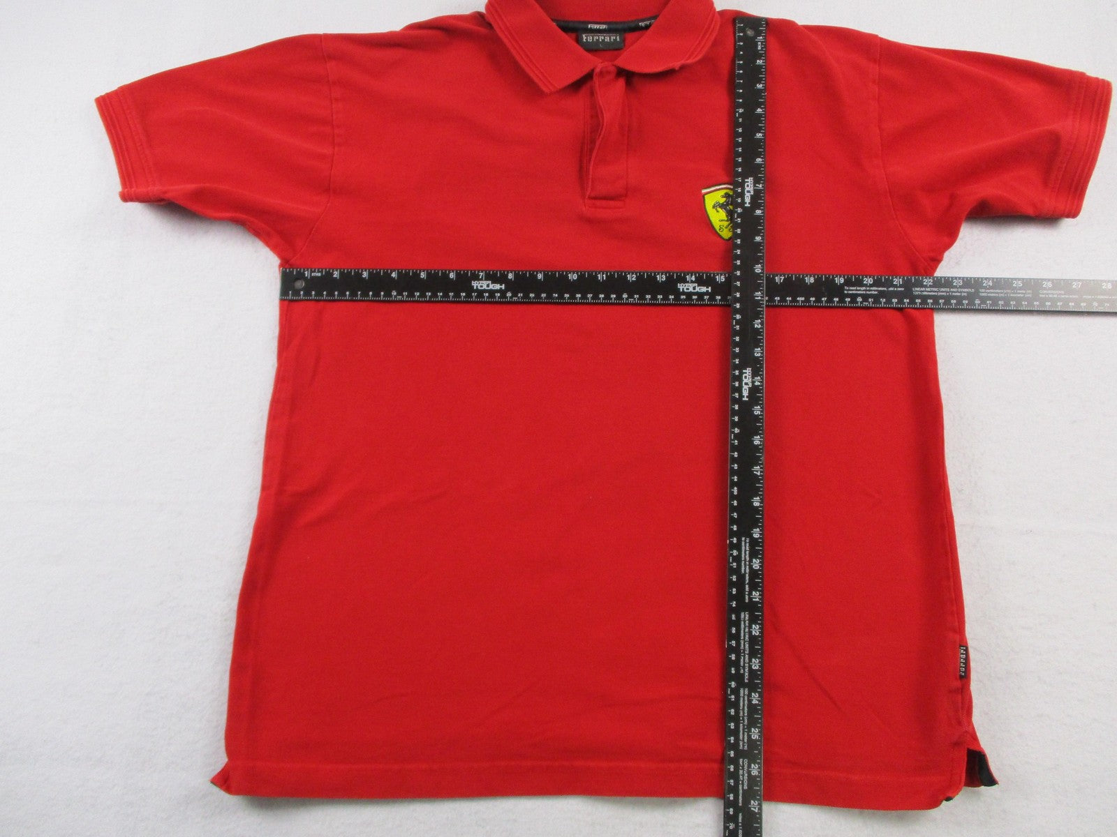 Ferrari Shirt Mens Large Red Formula 1 Racing Polo SF Shield Patch Logo5
