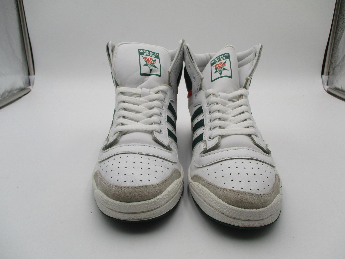 Adidas Top Ten Mens Size 10 White Green Orange High Top Basketball EF2516 (1S2)4