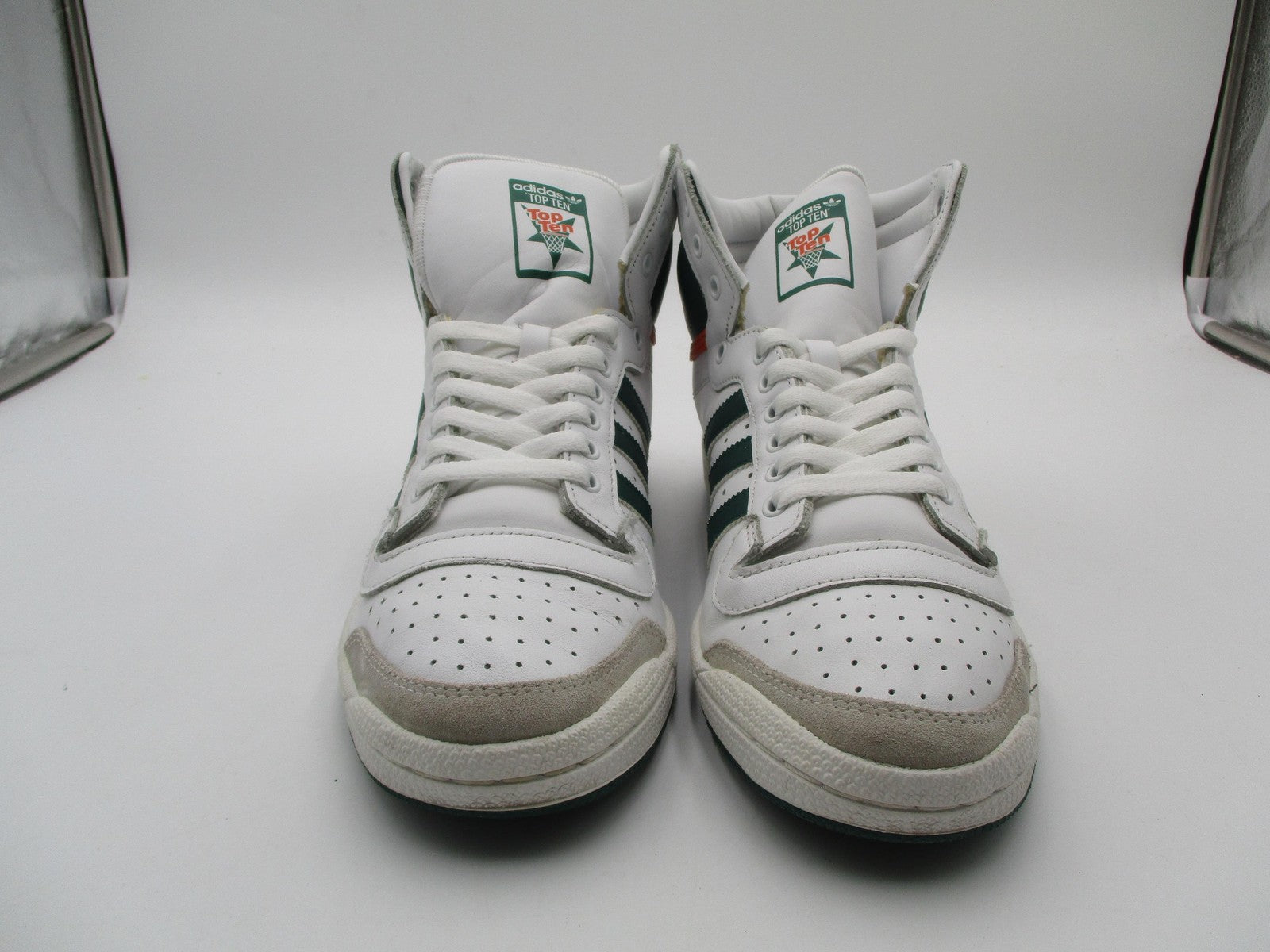 Adidas Top Ten Mens Size 10 White Green Orange High Top Basketball EF2516 (1S2)4