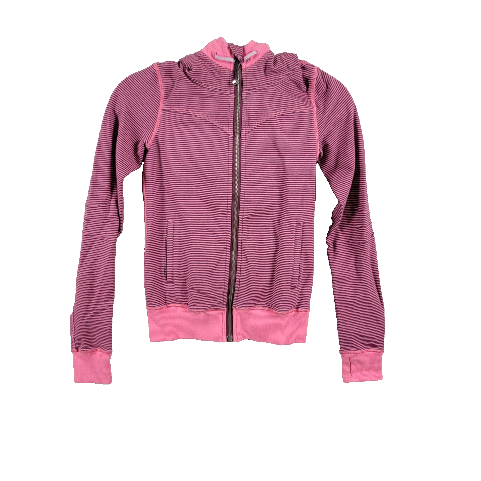 Lululemon Bliss Break Hoodie Pink Purple Striped Jacket Sweater Full Zip Run 2540