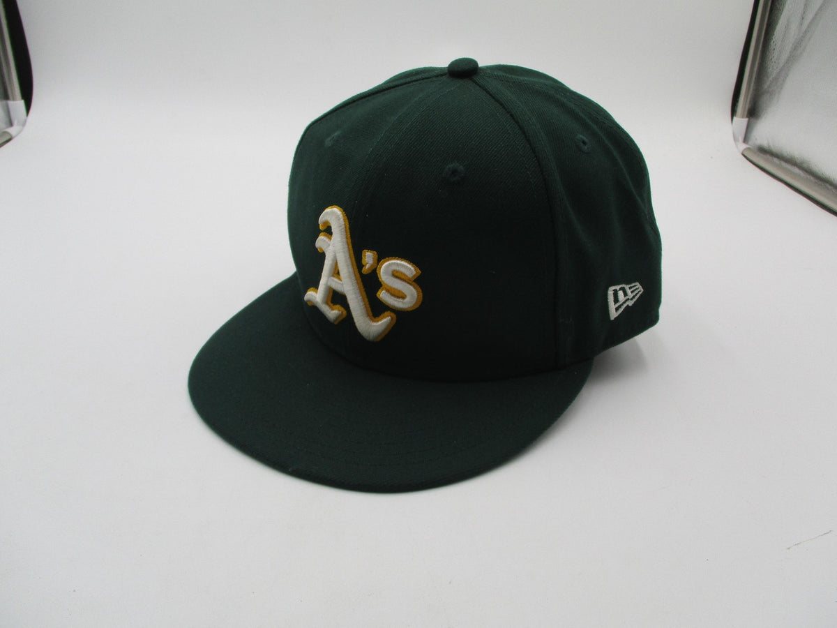 Oakland Athletics Hat Cap Fitted Mens 7 5/8 Green Yellow MLB Baseball New Era4