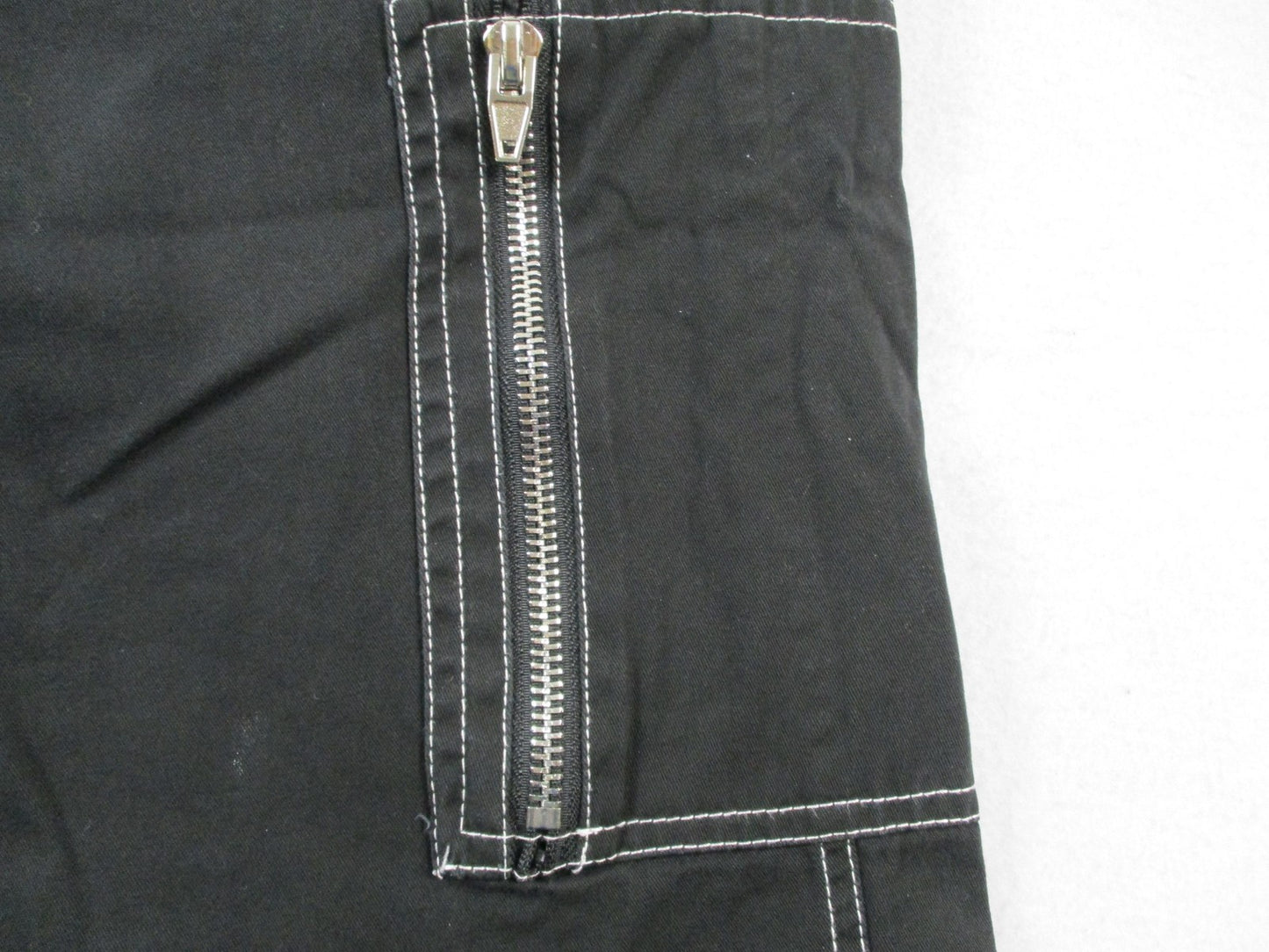 Poster Grl Pants Womens 3X Black Capri Wide Leg Cargo Zip Pockets Twill 14302