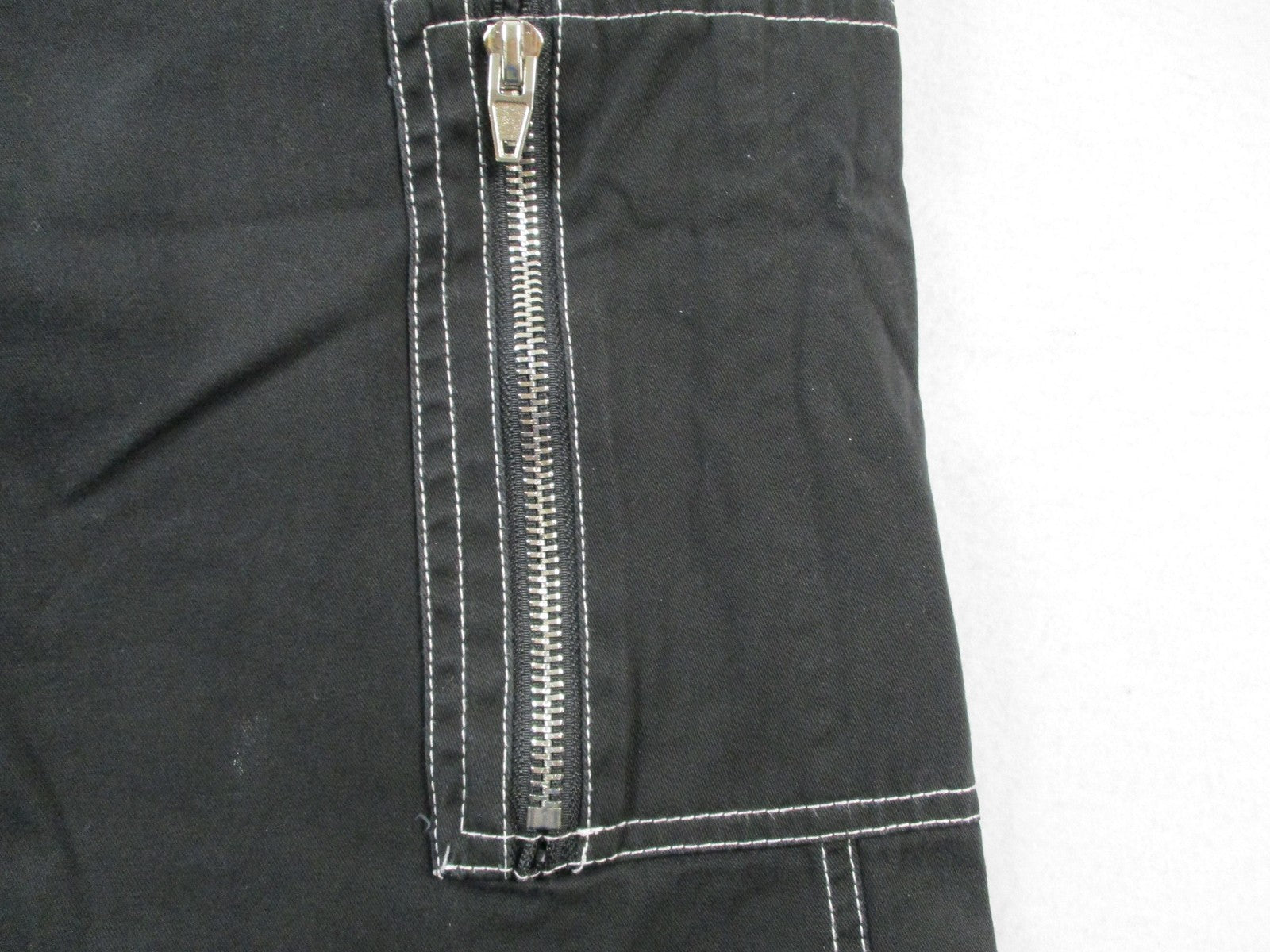 Poster Grl Pants Womens 3X Black Capri Wide Leg Cargo Zip Pockets Twill 14302