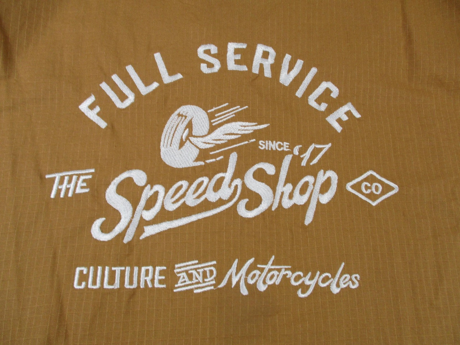 Lark & Owl Shirt Mens Large Orange Full Service Speed Shop AVIRGILE3YM