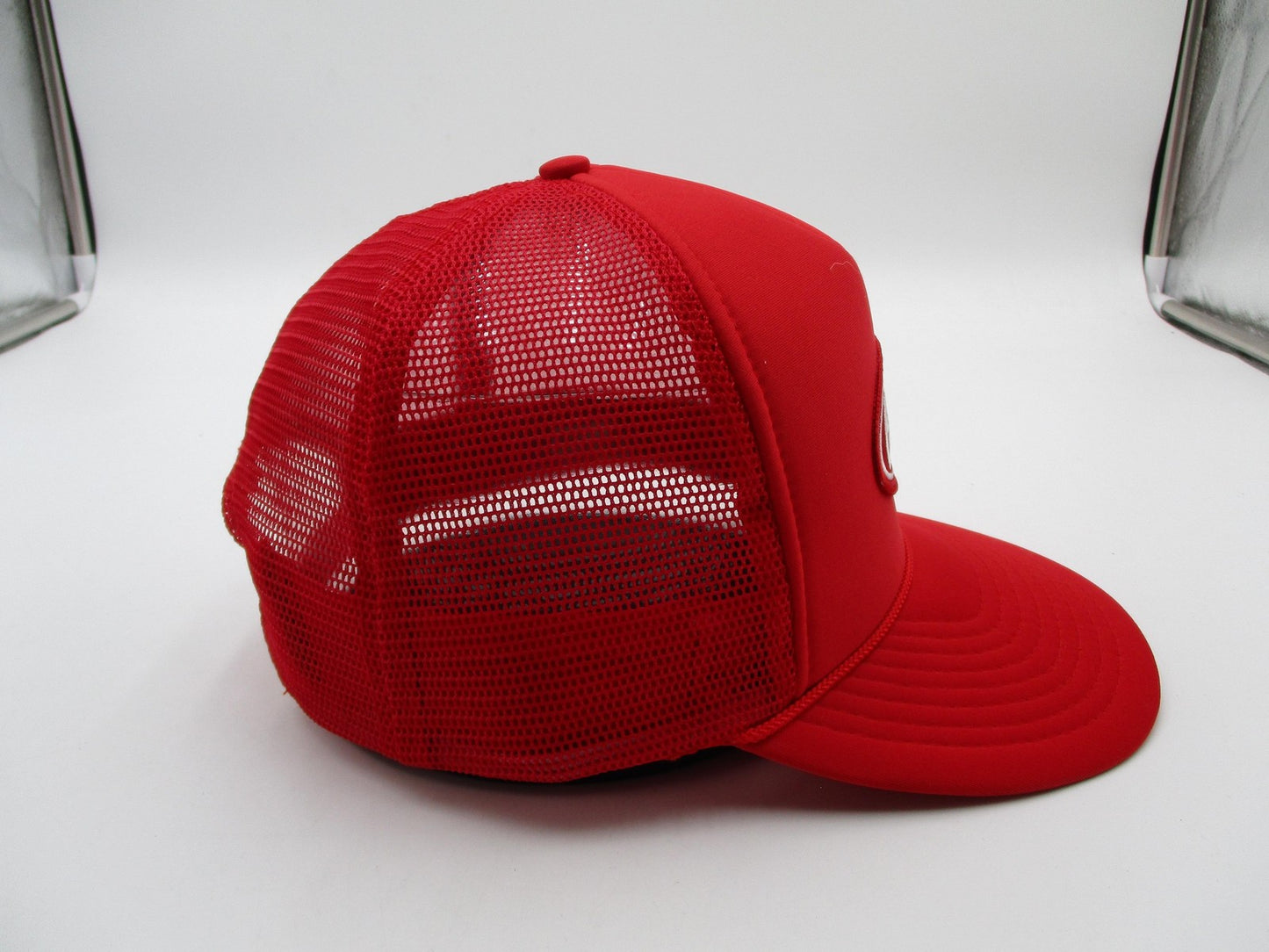 Nissin Cap Peterbilt Hat Cap Snap Back Mens OSFM Red Mesh Trucker Embroidered4