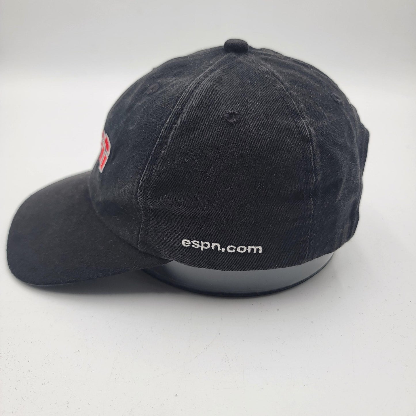 Vintage ESPN Hat Cap Strap Back Black Mens Sports Television TV Network 90s1