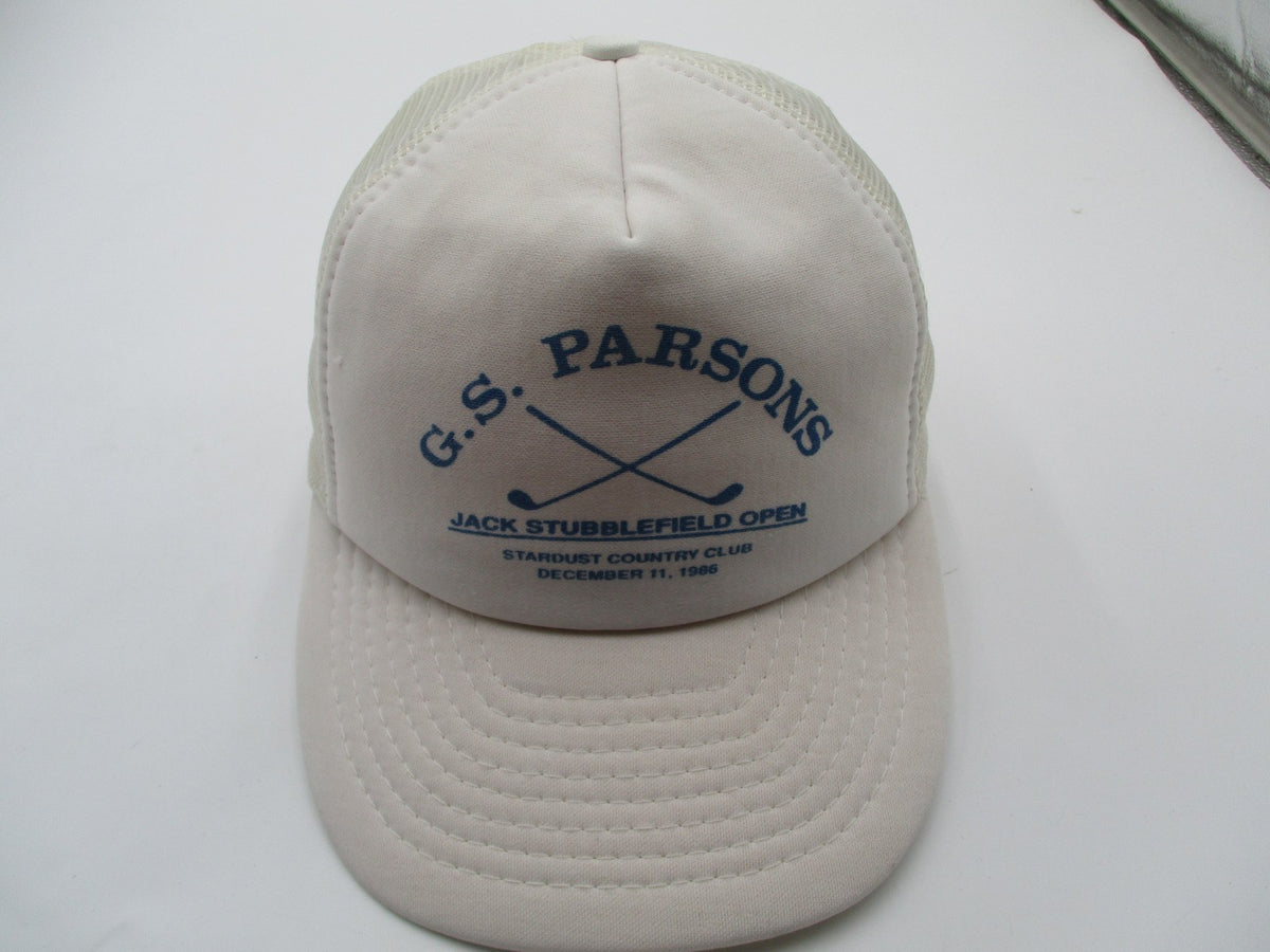 Vintage G.S. Parsons Hat Cap Snap Back Mens One Size White Golf Otto Trucker2