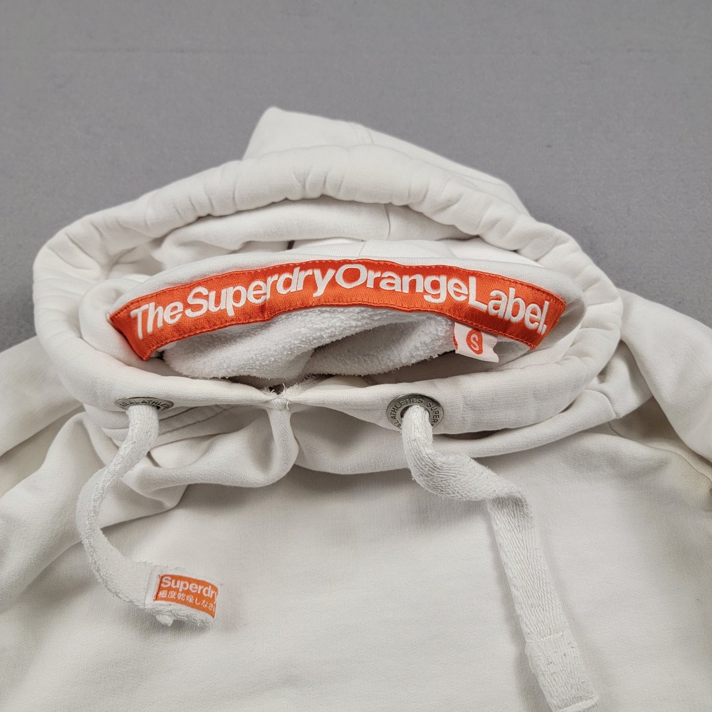 SuperDry Orange Label Hoodie White Sz S
