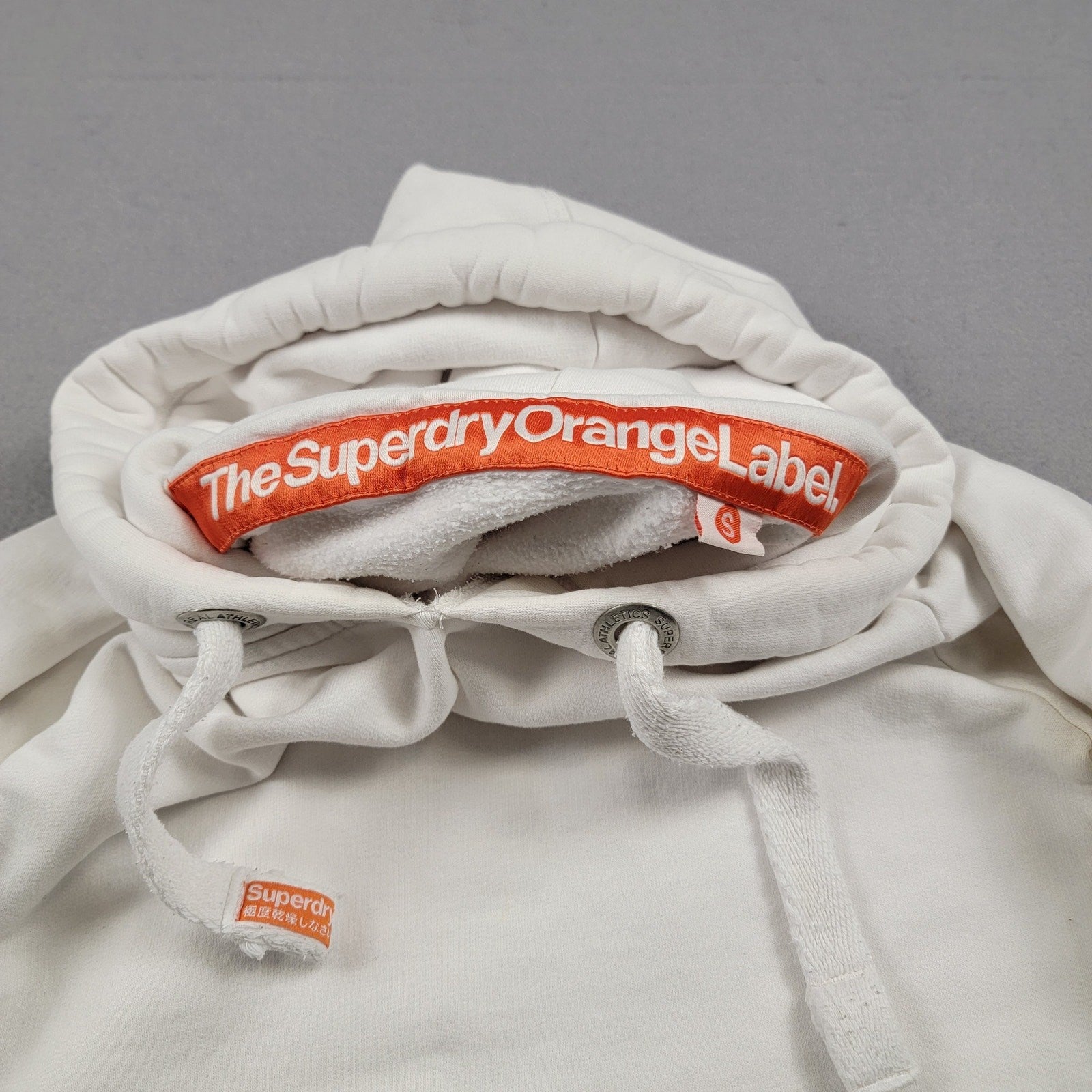 SuperDry Orange Label Hoodie White Sz S
