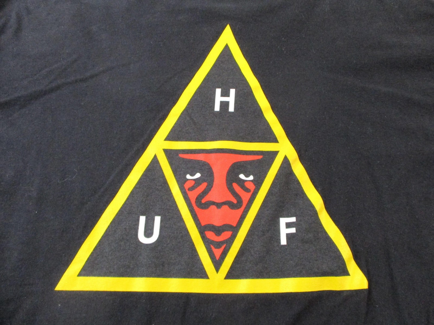 HUF Shirt Mens XL Black Triple Triangle Graphic Skate Streetwear Logo Tee 15557