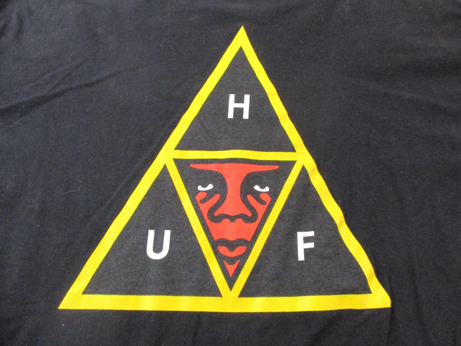 HUF Shirt Mens XL Black Triple Triangle Graphic Skate Streetwear Logo Tee 15557