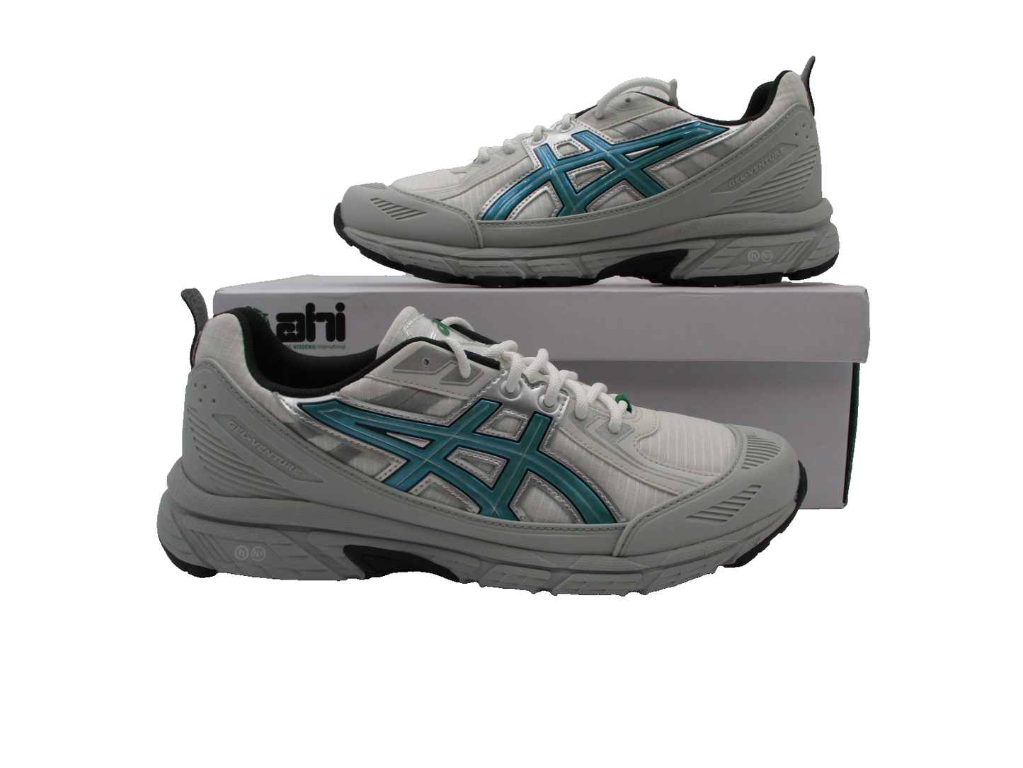 Asics Hidden Gel  Venture 6 Shield White / Wasabi 1203A778100 Men's Sz 10.50
