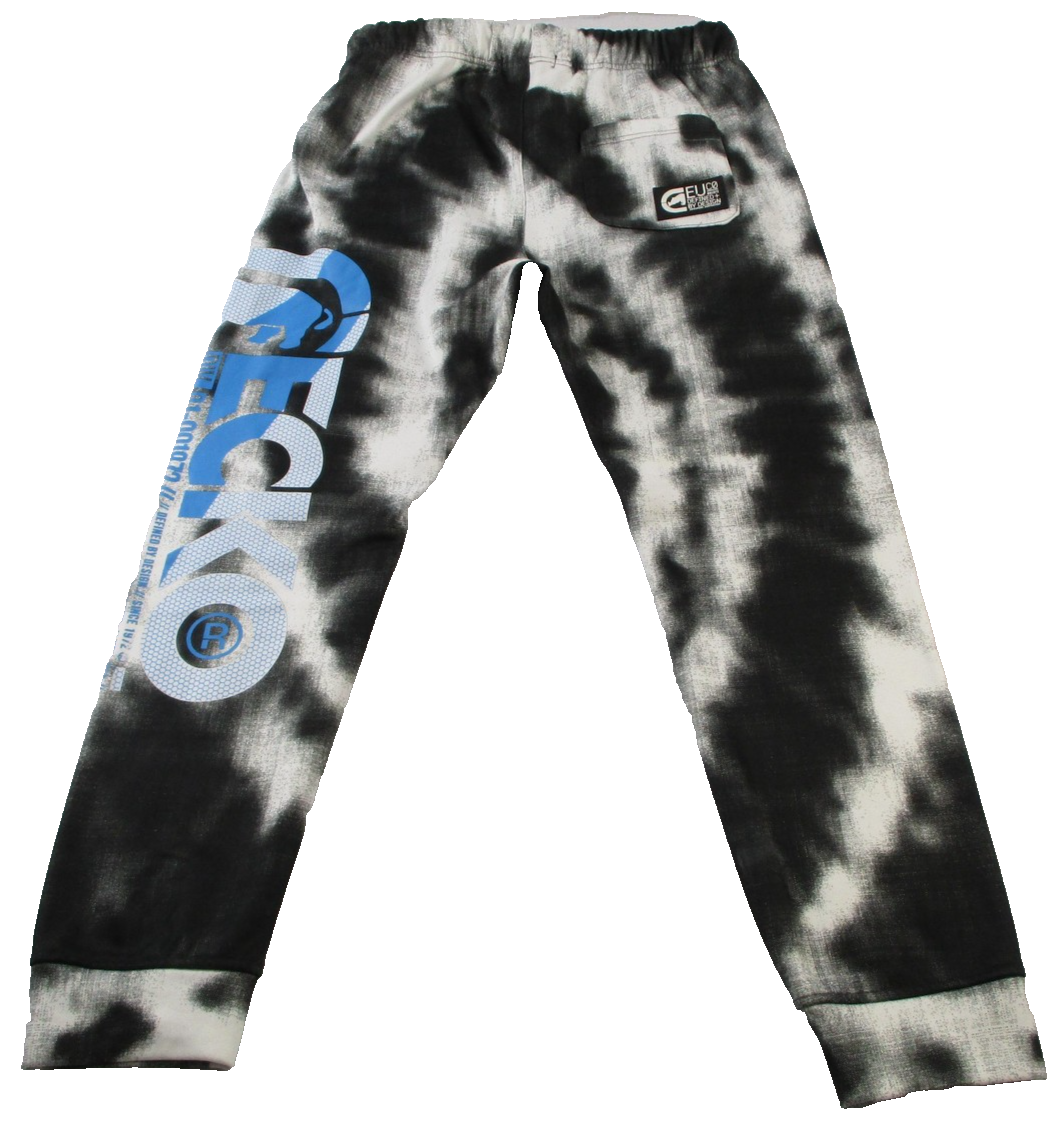 Ecko Unltd Pants Mens Medium Black White Tie Dye Joggers Streetwear 14271