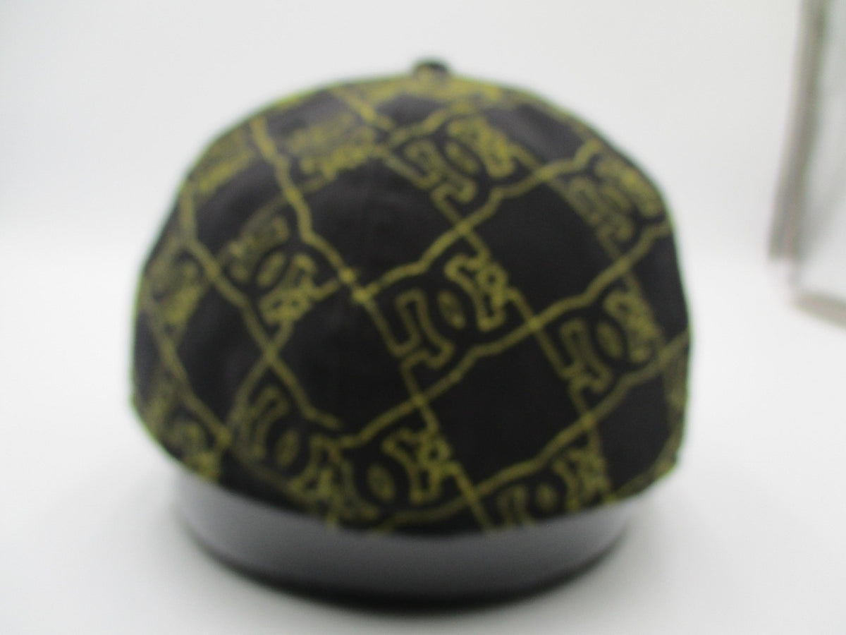 Vintage New Era DC Shoes Hat Cap Fitted Mens 7 1/4 Black Gold 59FIFTY Logo4