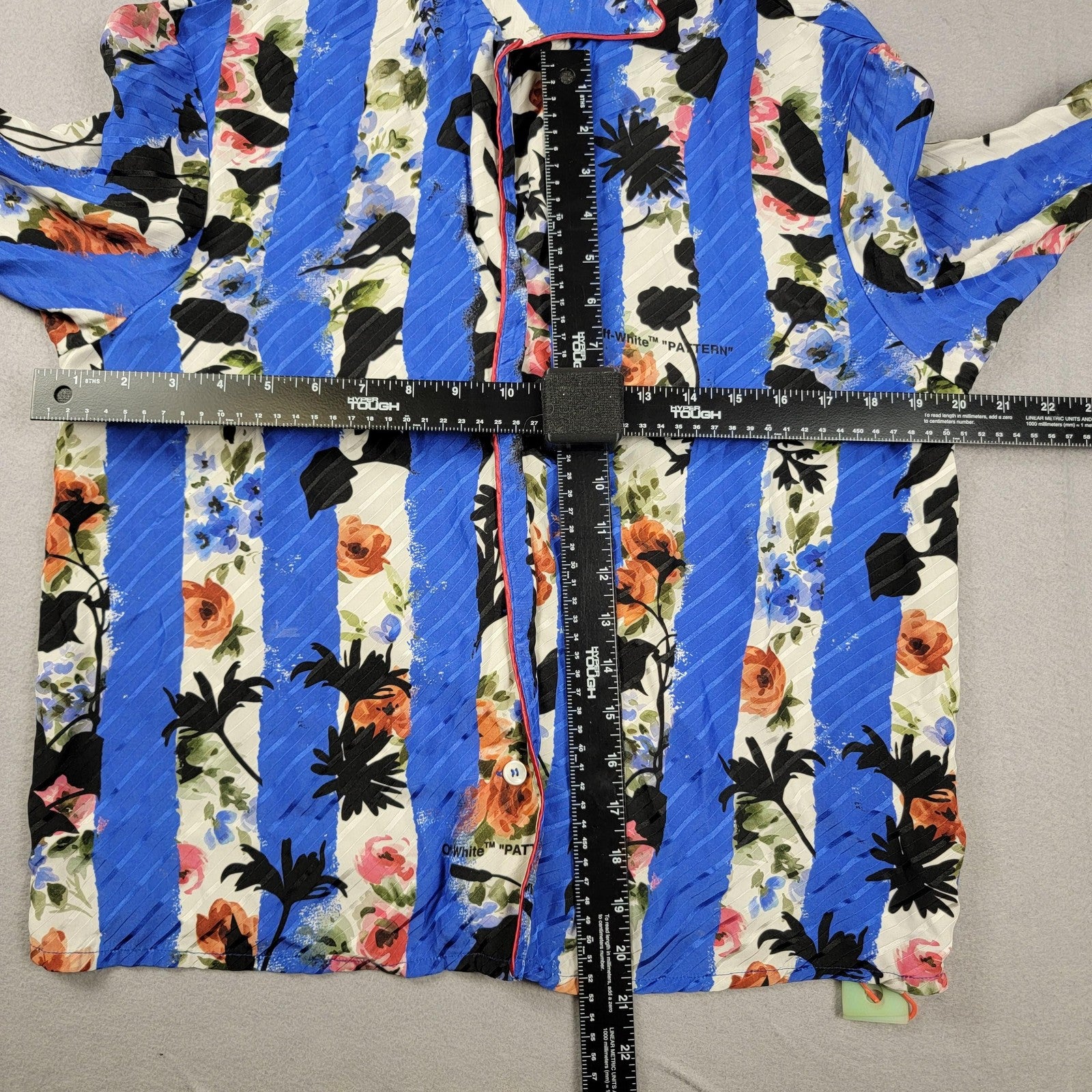 OffWhite Shirt Unisex 38 Floral Striped Made Italy Virgil Abloh Designer
