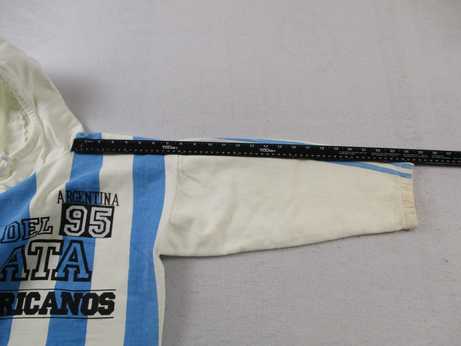 Vintage Argentina Hoodie Mens Medium Blue Stripe Mar Del Plata 95 Panamericanos7
