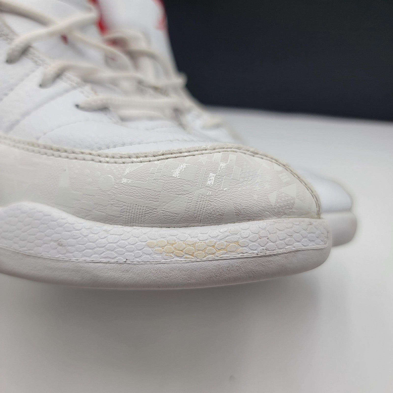 Air Jordan 12 FIBA Shoes Youth Sz 3Y Retro Basketball White/Red 151186-107