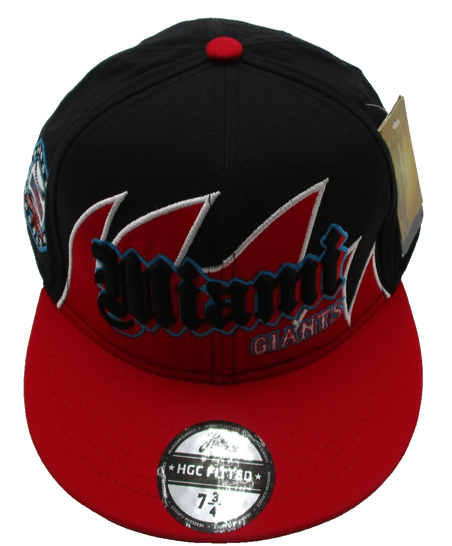 Miami Giants Hat Cap Fitted Mens 7 3/4 Black Red Negro Leagues Baseball TISA HGC4