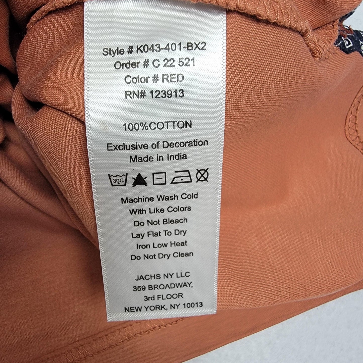 JACHS New York Polo Shirt Mens Small Red 100% Cotton Chest Pocket