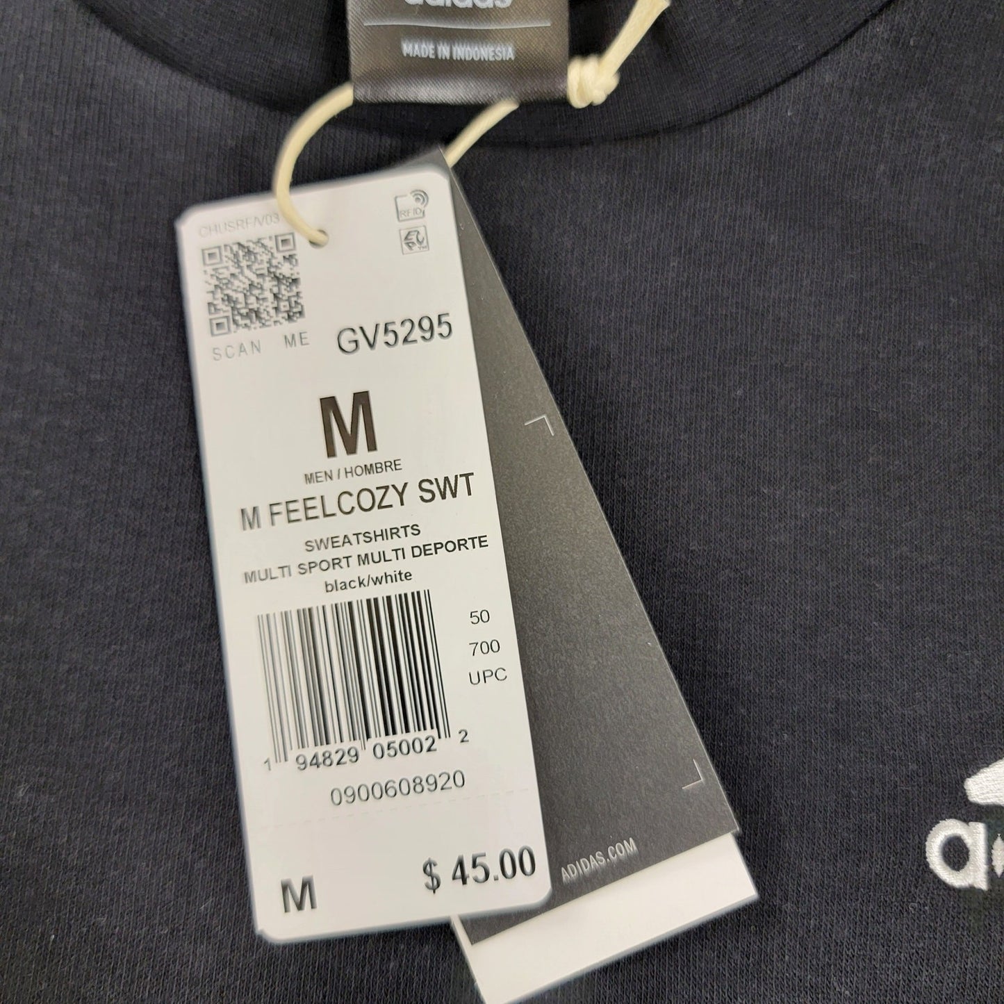 Adidas Mens Feelcozy Sweatshirt Black Sz M GV5295 (860-862)4