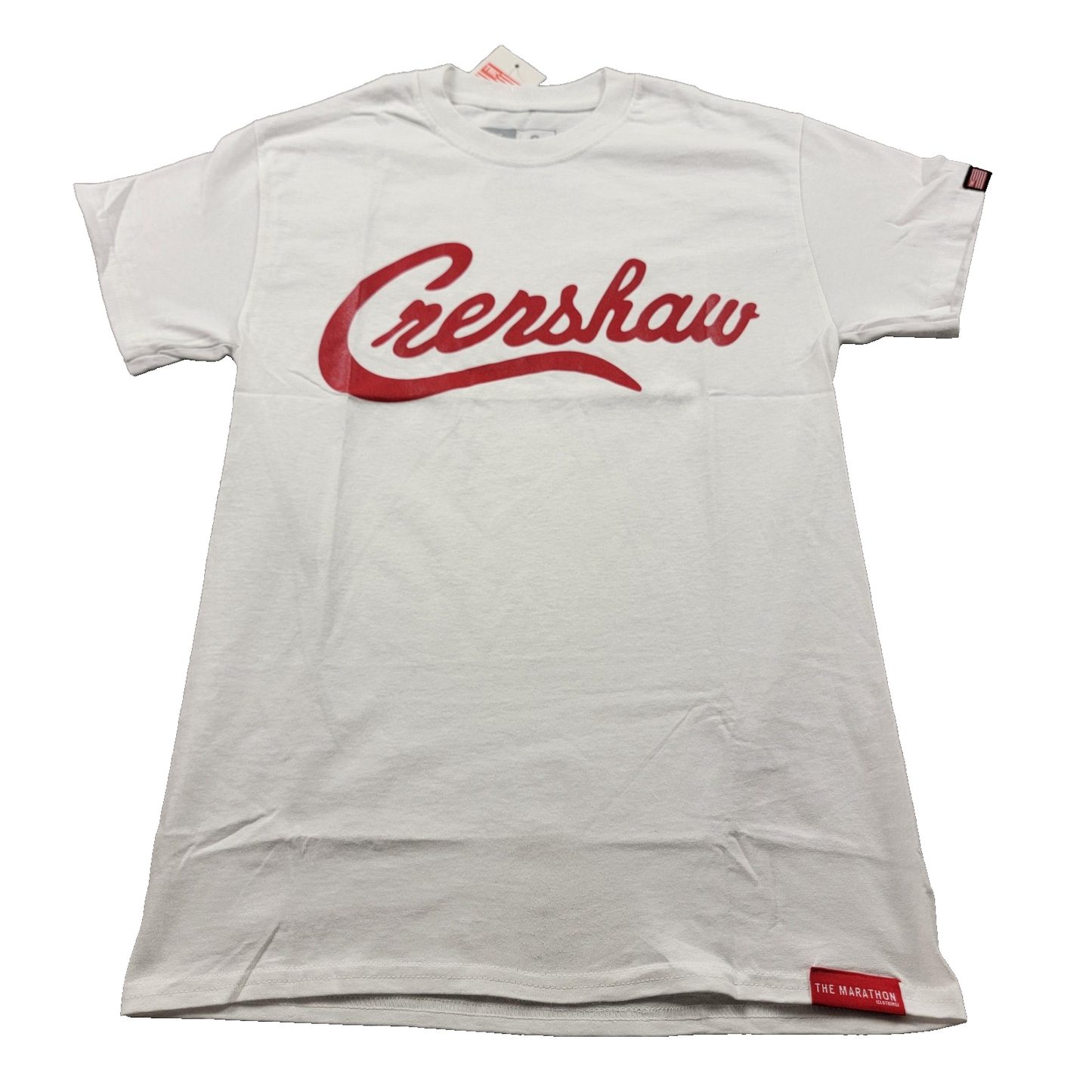 The Marathon Clothing Shirt Mens Small White Crenshaw Script Tee TMC Graphic0