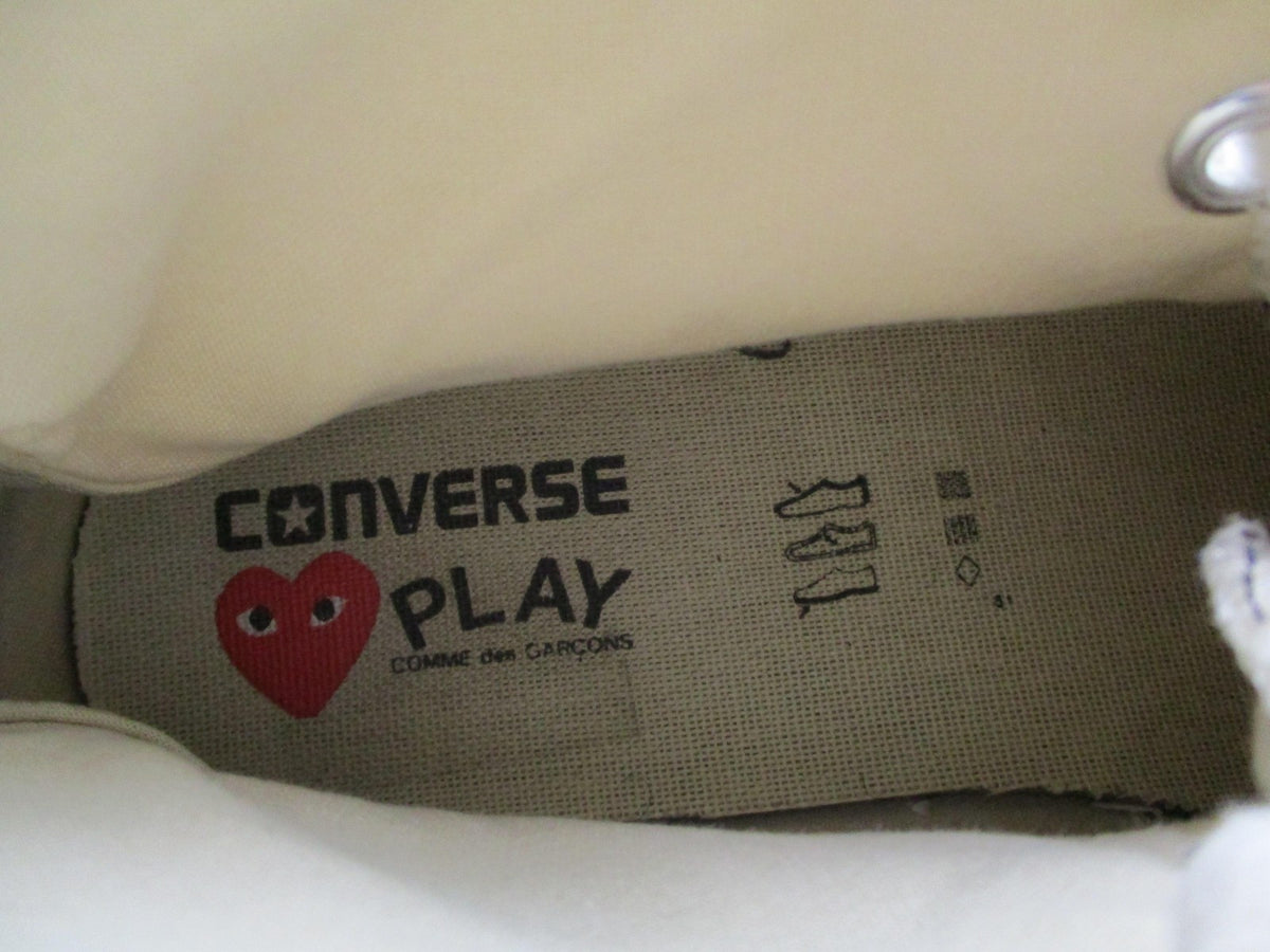 Converse Chuck Taylor Play CDG Shoes Mens Size 10 White High Top Heart 150205C9