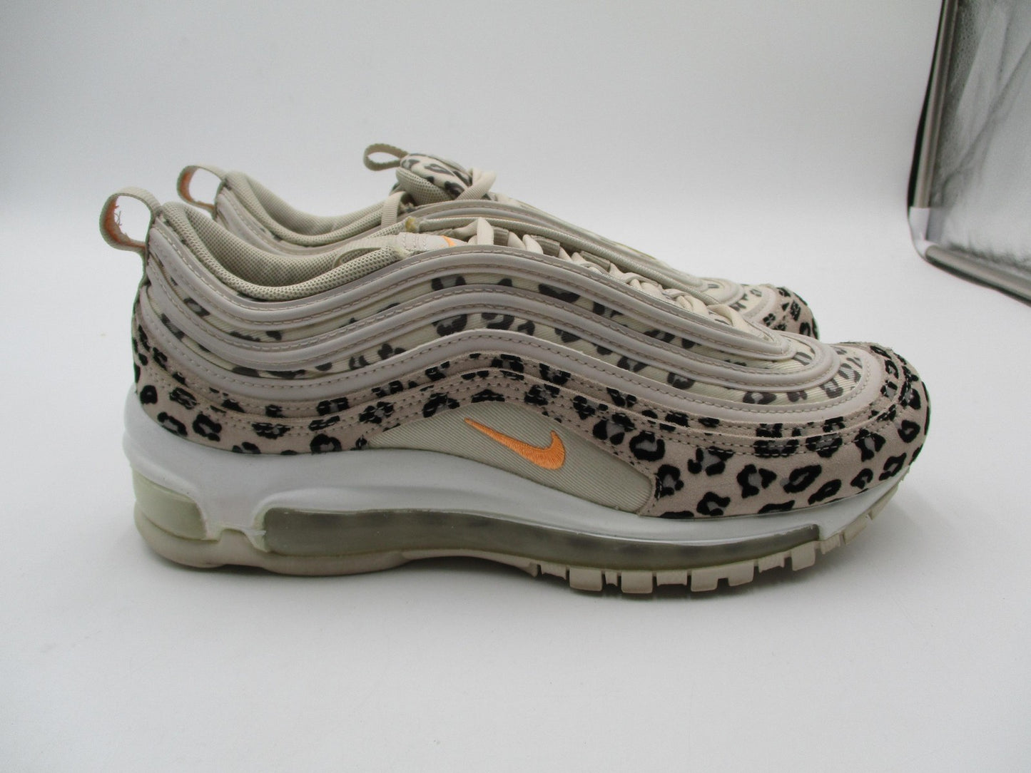 Nike Air Max 97 Shoes Womens Size 6.5 Beige Leopard Print Sneakers CW5595-0012