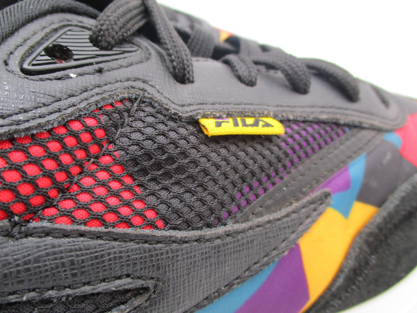 Fila Renno Shoes Mens Size 8 Black Geometric Low Top Sneakers 1CM01283042 1Q510