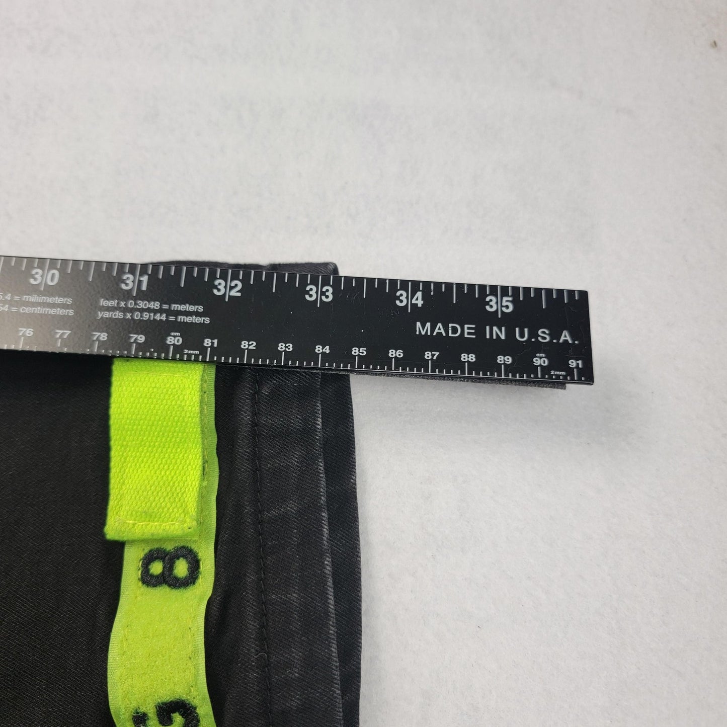 8&9 MFG Cargo Pants Men 40 Black Vintage Wash Neon HiVis Tape Utility