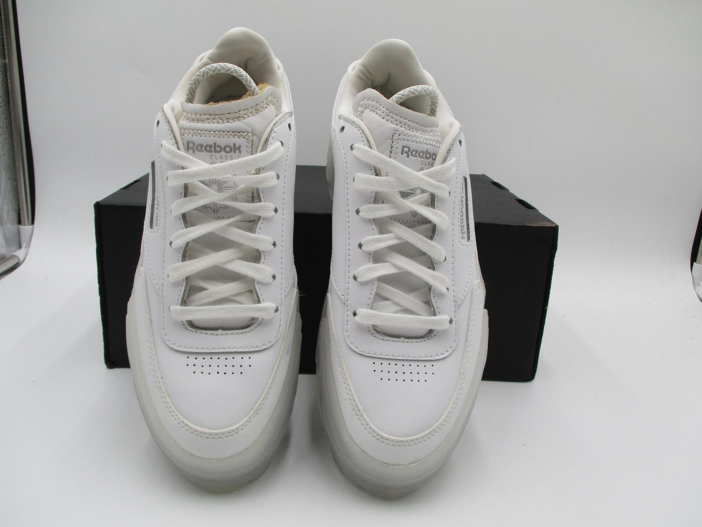 Reebok Club C Cardi B Shoes Women Size 5.5 White Platform Chunky Sole GX5098 1F14