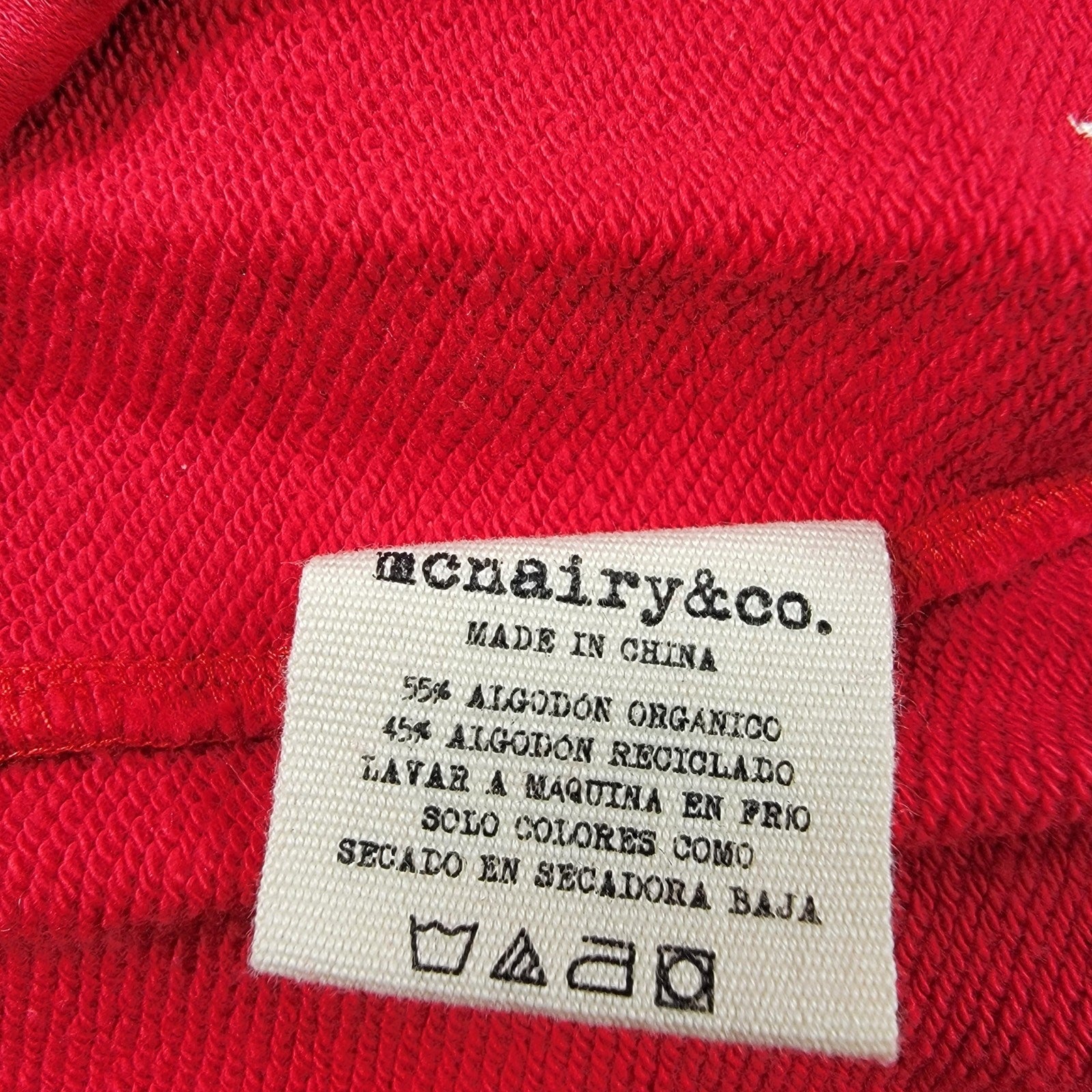 McNairy & Co Sweat Shorts XXL Red Organic Cotton Lounge Streetwear
