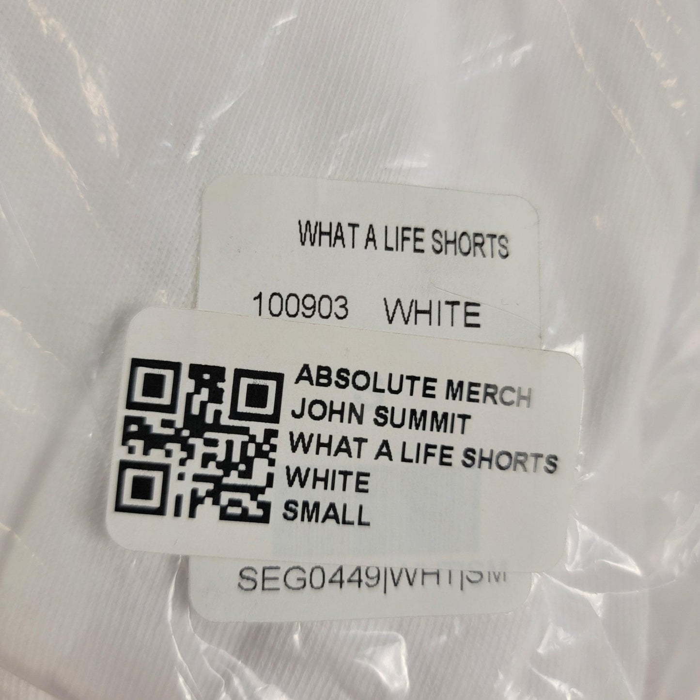 John Summit Shorts Mens 'White What A Life' Absolute Merch Lounge New With Tags