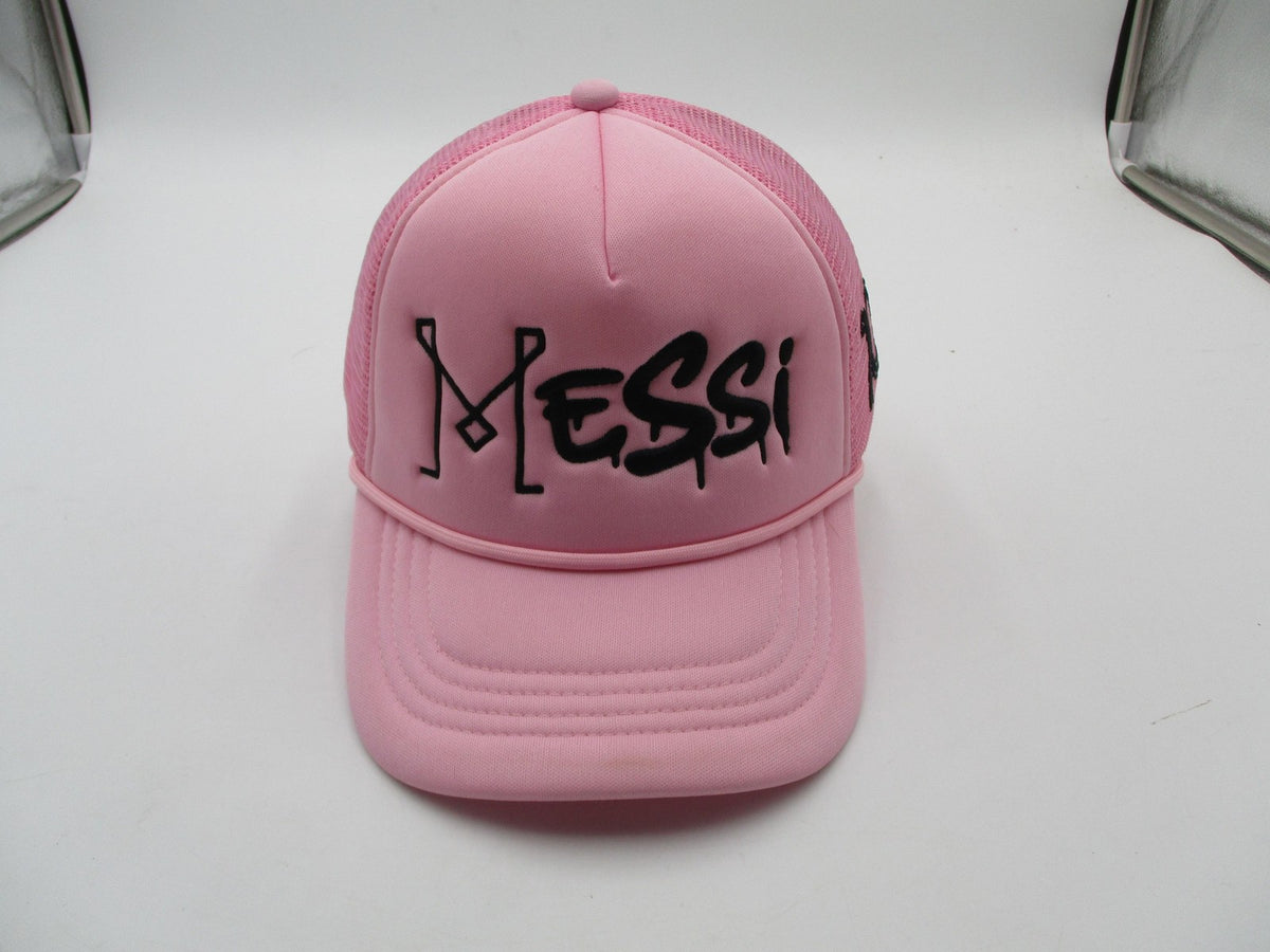 Messi 10 Hat Cap Snap Back One Size Mens Pink Soccer Allntrends Trucker0