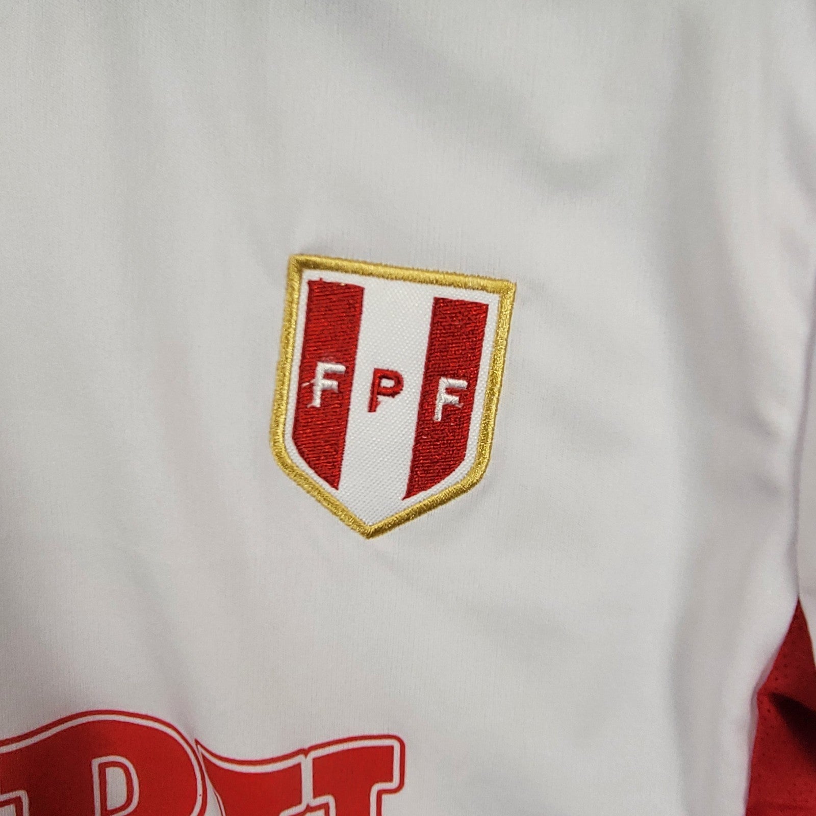 Peru Soccer Jersey OSFA Red White 4