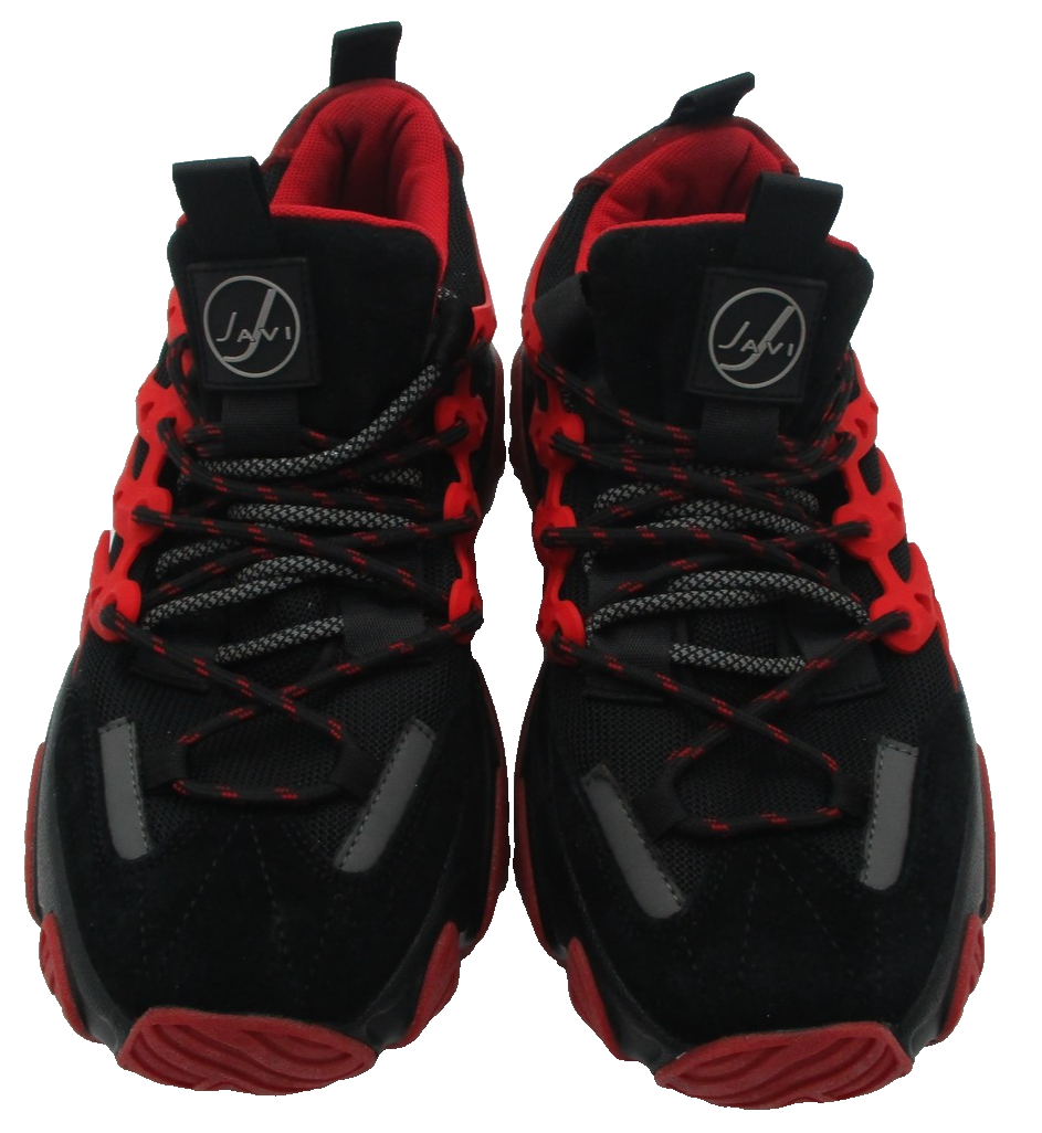 Javi Groove Shoes Mens Size 11 Black Red Chunky Athletic Low Top Sneakers5
