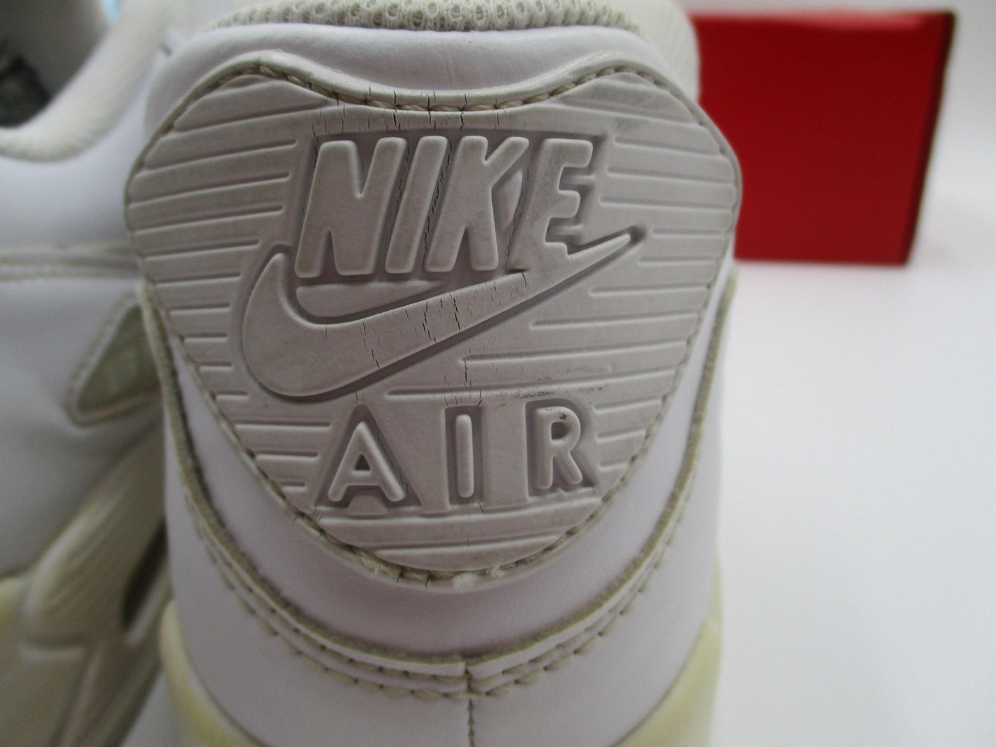 Nike Air Max 90 Shoes Mens Size 11.5 White Leather Classic Retro 302519113 1D713