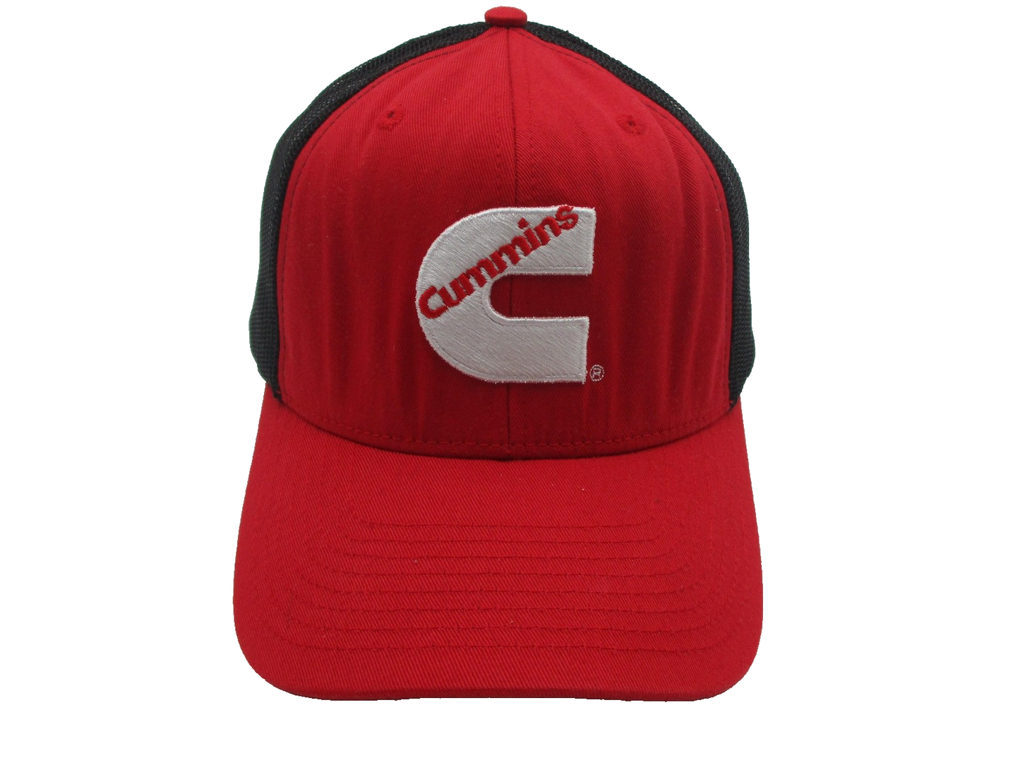 Cummins Hat Cap Snap Back Mens One Size Red Black Trucker Mesh Embroidered0