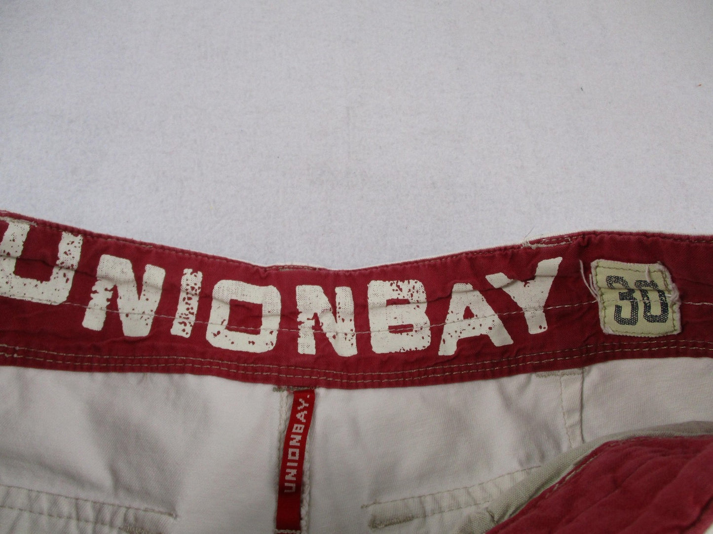 Unionbay Cargo Shorts Mens 30 White 11 Inseam Palm Tree Tropical Cotton Canvas3