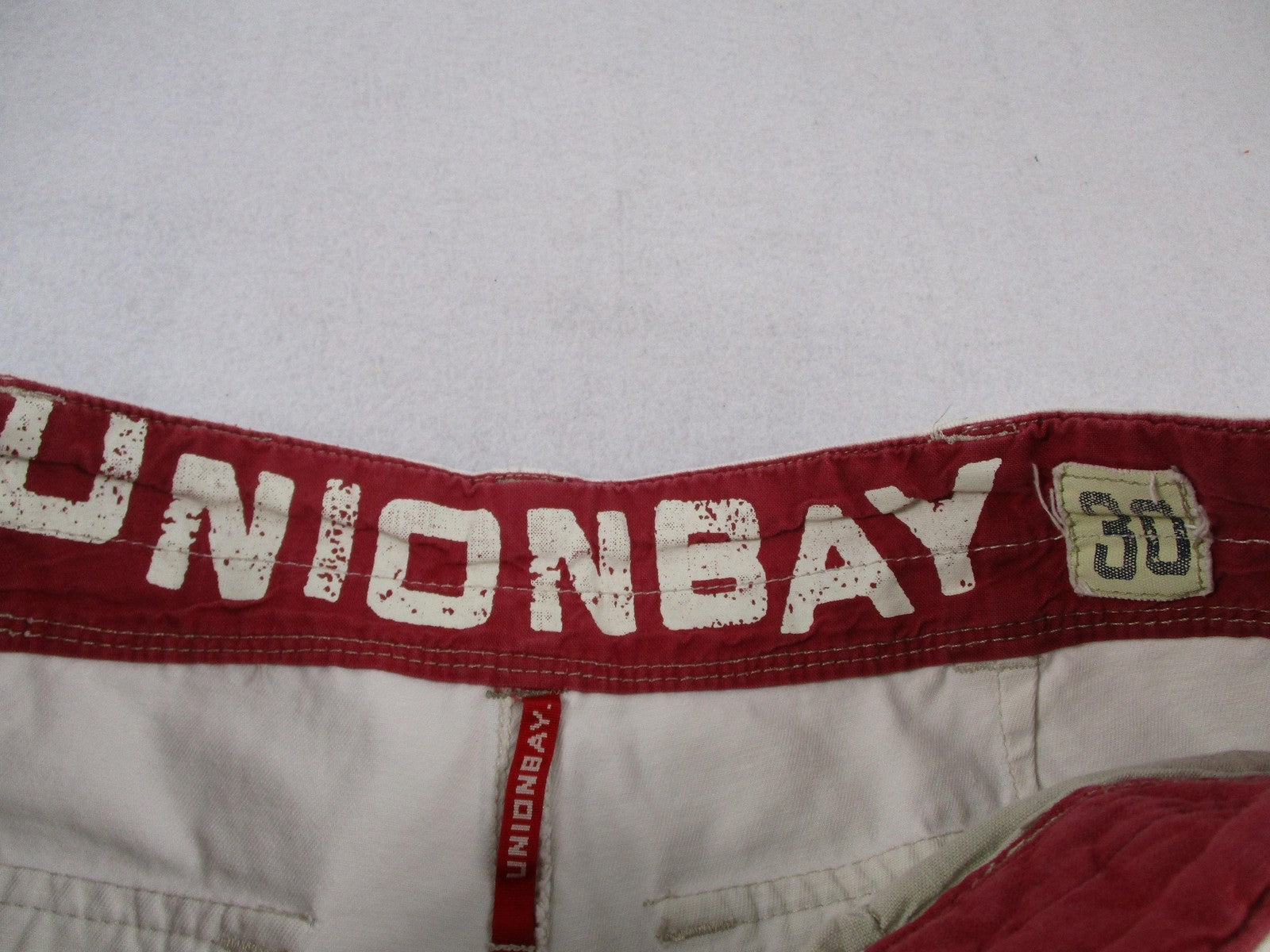 Unionbay Cargo Shorts Mens 30 White 11 Inseam Palm Tree Tropical Cotton Canvas3