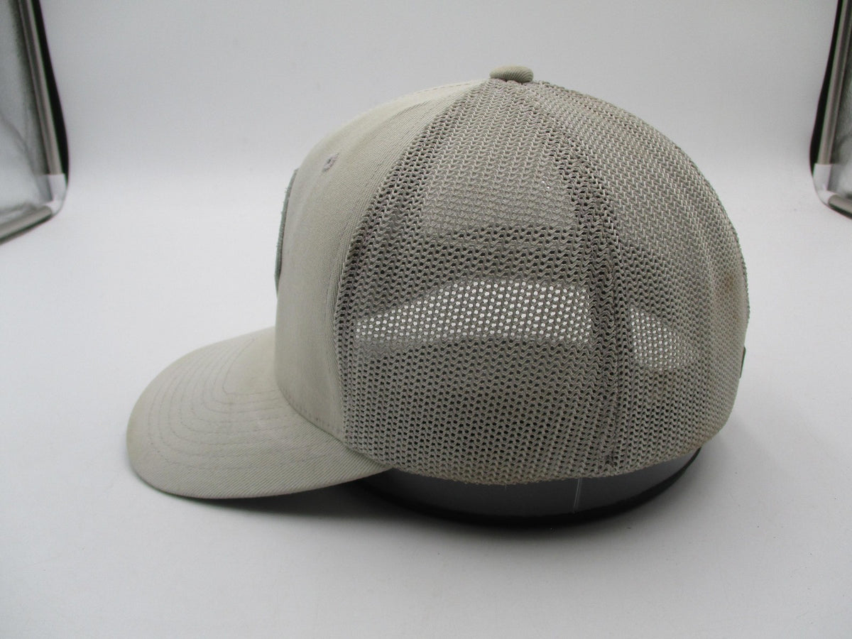 AFTCO Hat Cap Fitted Mens 7 1/8 Beige Mesh Trucker Flexfit Fishing Logo3