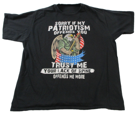 Sorry If My Patriotism Offends You Eagle Patriotic Tee Men 2XL No Tag Used 15680