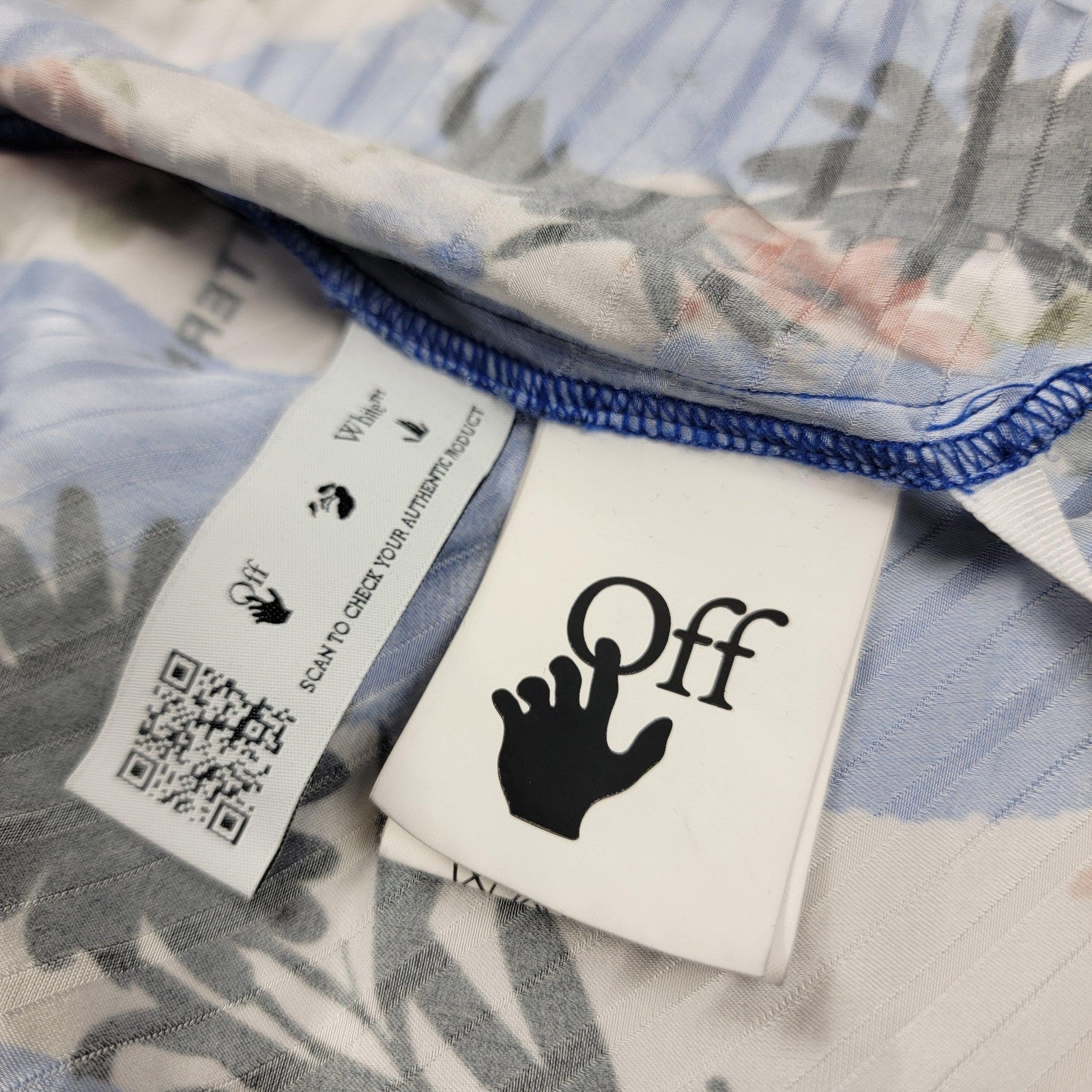 OffWhite Shirt Unisex 38 Floral Striped Made Italy Virgil Abloh Designer