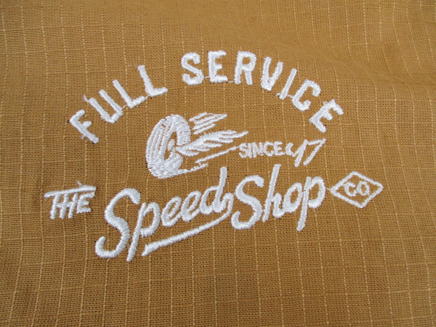 Lark & Owl Shirt Mens Large Orange Full Service Speed Shop AVIRGILE3YM