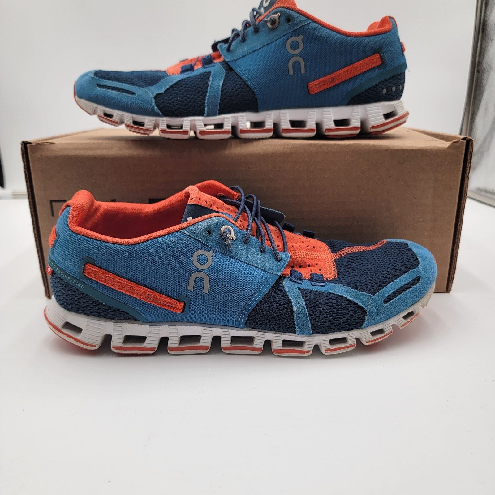 On Running Mens Cloud Pacific/Sunset Sz 8